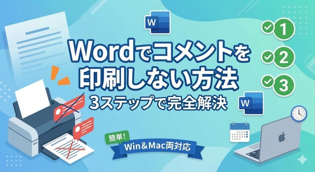 ワードでコメントを印刷しない方法